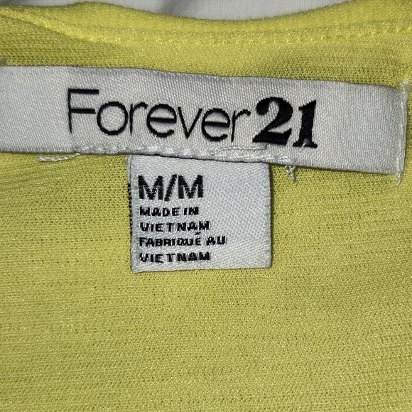 FOREVER21 Florescent yellow bodycon dress with black waist detail in size MED - Picture 9 of 15